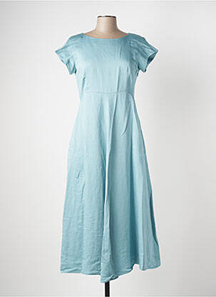 Robe longue manches courtes manches courtes bleu MAX MARA femme