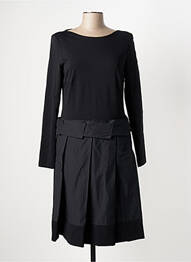 Robe mi-longue manches longues manches longues noir BEATE HEYMANN femme