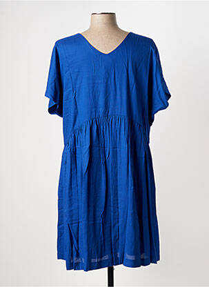 Robe mi-longue manches courtes manches courtes bleu INDIES femme