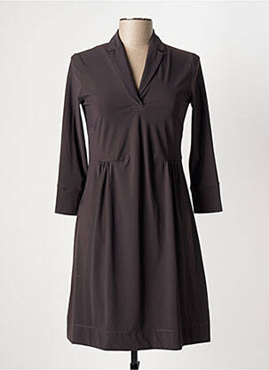 Robe mi-longue manches 3/4 manches 3/4 gris INDIES femme