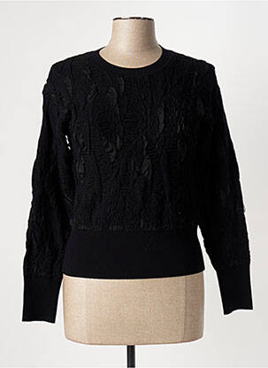 Pull stretch manches longues noir HIGH femme