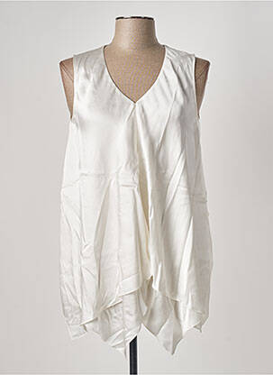 Top coupe cintrée sans manche blanc HIGH femme