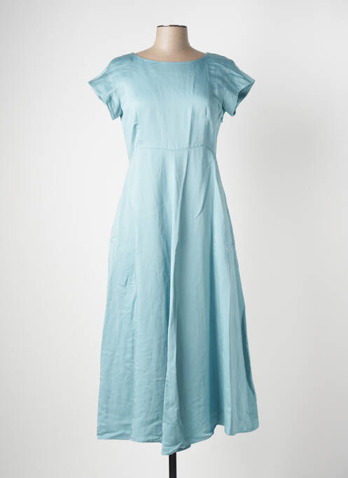 Robe longue manches courtes manches courtes bleu MAX MARA femme