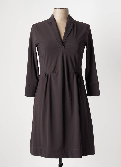 Robe mi-longue manches 3/4 manches 3/4 gris INDIES femme