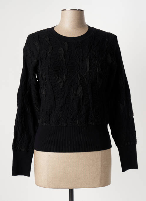 Pull stretch manches longues noir HIGH femme