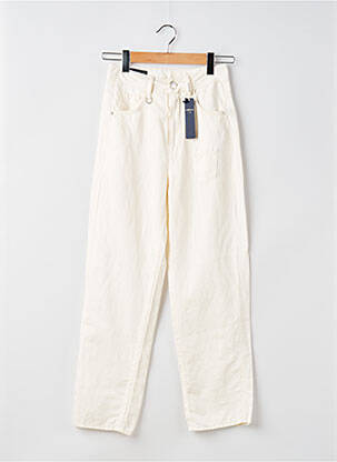 Pantalon droit tissage popeline taille normale blanc HIGH femme