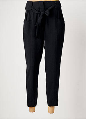 Pantalon 7/8 fermeture zippée sous rabat boutonné taille normale noir HANA SAN femme
