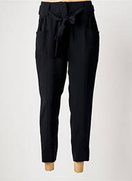 Pantalon 7/8 fermeture zippée sous rabat boutonné taille normale noir HANA SAN femme