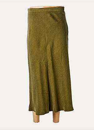 Jupe mi-longue fermeture zip latéral vert MAX MARA femme