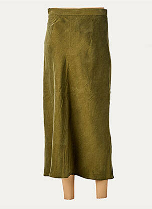 Jupe mi-longue fermeture zip latéral vert MAX MARA femme