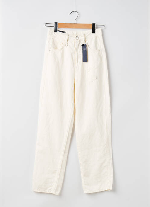 Pantalon droit tissage popeline taille normale blanc HIGH femme