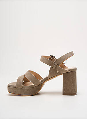 Sandales/nu pieds semi compensé talon de 4 à 6cm beige FREE LANCE femme