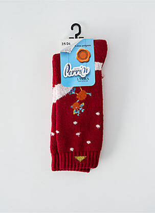 Chaussettes imprimé fantaisie rouge PERRIN enfant