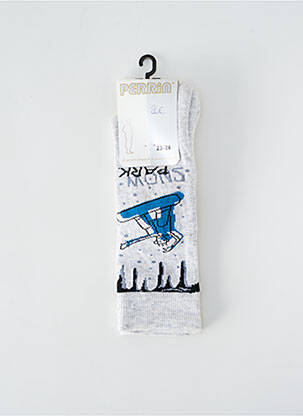 Chaussettes imprimé fantaisie gris PERRIN garçon