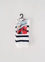 Chaussettes imprimé rayures blanc PERRIN enfant