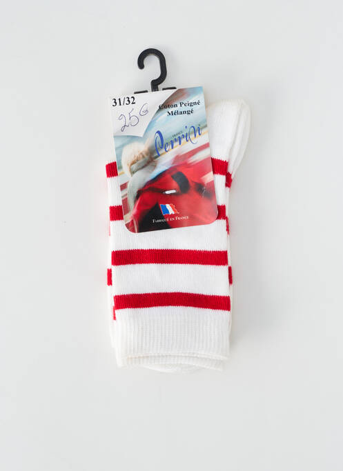 Chaussettes imprimé rayures rouge PERRIN enfant