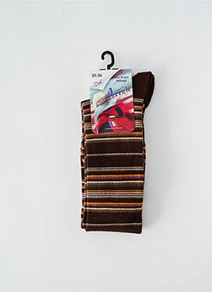 Chaussettes maille opaque marron PERRIN femme