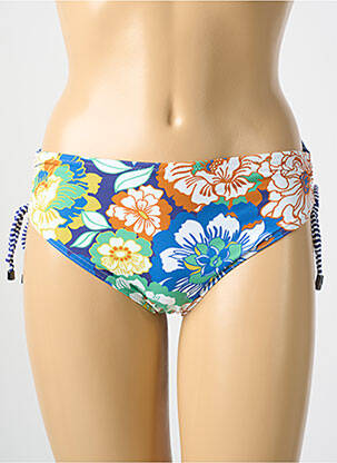 Bas de maillot de bain imprimé fleurs culotte bleu CYELL femme