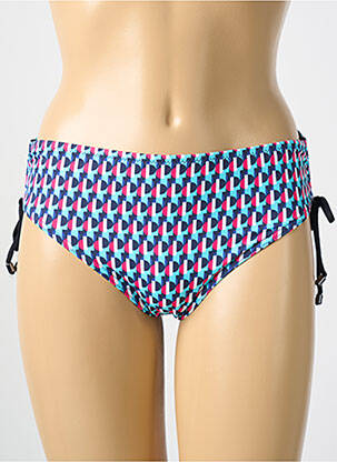 Bas de maillot de bain imprimé fantaisie culotte bleu CYELL femme