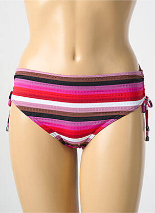 Bas de maillot de bain imprimé rayures culotte rose CYELL femme