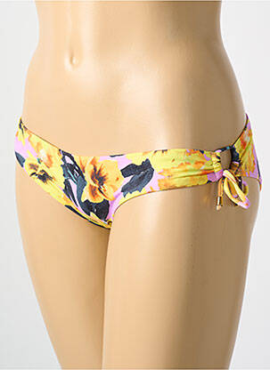 Bas de maillot de bain imprimé fleurs culotte jaune CYELL femme