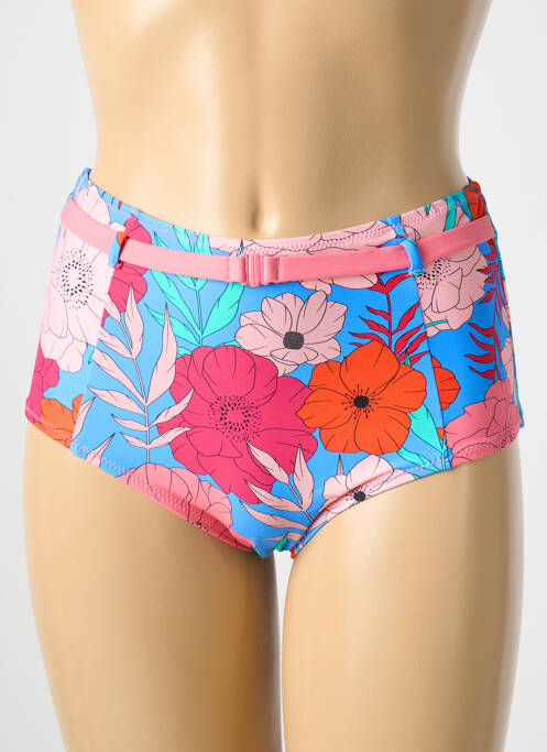 Bas de maillot de bain imprimé fleurs shorty bleu CYELL femme