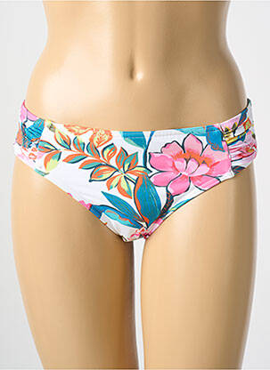 Bas de maillot de bain imprimé fleurs culotte blanc CYELL femme