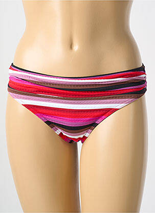 Bas de maillot de bain imprimé rayures culotte rouge CYELL femme