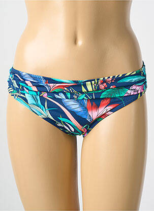 Bas de maillot de bain imprimé fleurs culotte bleu CYELL femme
