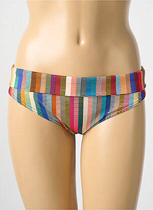 Bas de maillot de bain imprimé rayures culotte bleu CYELL femme