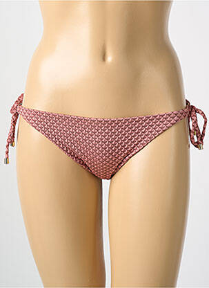 Bas de maillot de bain imprimé fantaisie culotte marron CYELL femme