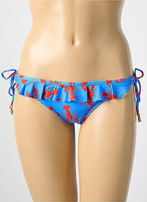 Bas de maillot de bain imprimé fantaisie culotte bleu CYELL femme