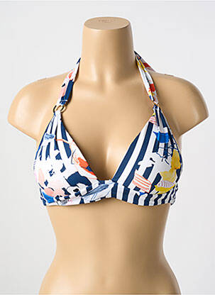 Haut de maillot de bain stretch haut soutien-gorge push-up bleu CYELL femme