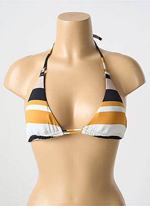 Haut de maillot de bain stretch haut soutien-gorge avec mousse de rembourrage amovible jaune CYELL femme