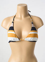 Haut de maillot de bain stretch haut soutien-gorge avec mousse de rembourrage amovible jaune CYELL femme