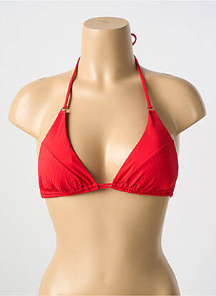 Haut de maillot de bain stretch haut soutien-gorge avec mousse de rembourrage amovible rouge CYELL femme