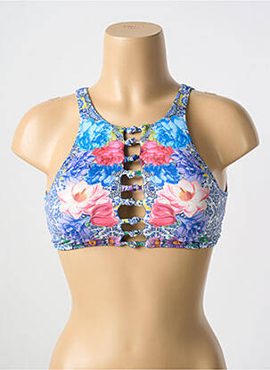 Haut de maillot de bain stretch haut soutien-gorge avec mousse de rembourrage amovible bleu MILONGA femme