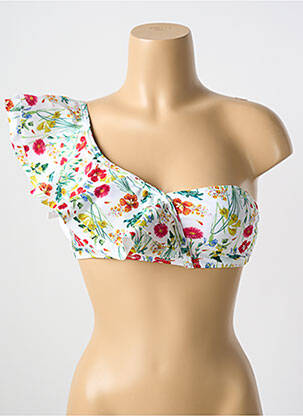Haut de maillot de bain stretch haut soutien-gorge avec mousse de rembourrage amovible blanc MILONGA femme