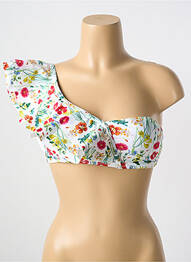 Haut de maillot de bain stretch haut soutien-gorge avec mousse de rembourrage amovible blanc MILONGA femme