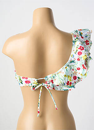 Haut de maillot de bain stretch haut soutien-gorge avec mousse de rembourrage amovible blanc MILONGA femme