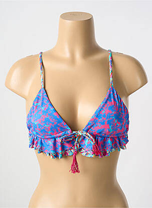 Haut de maillot de bain stretch haut triangles bleu PALMACEA femme