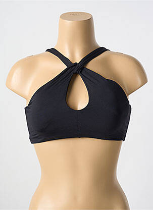 Haut de maillot de bain stretch haut soutien-gorge avec mousse de rembourrage amovible noir MALAI femme