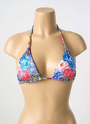 Haut de maillot de bain stretch haut soutien-gorge avec mousse de rembourrage amovible bleu MILONGA femme
