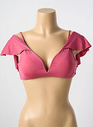 Haut de maillot de bain stretch haut soutien-gorge avec mousse de rembourrage amovible rose MALAI femme