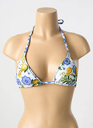 Haut de maillot de bain stretch haut soutien-gorge avec mousse de rembourrage amovible bleu MILONGA femme