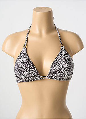 Haut de maillot de bain stretch haut soutien-gorge avec mousse de rembourrage amovible marron CYELL femme