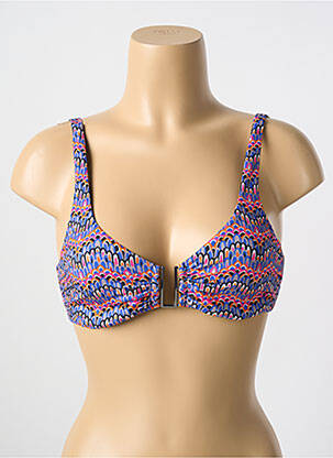 Haut de maillot de bain stretch haut soutien-gorge emboitant bleu CYELL femme