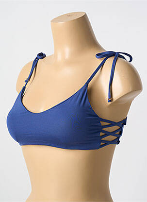 Haut de maillot de bain stretch haut soutien-gorge avec mousse de rembourrage amovible bleu MALAI femme