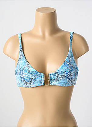 Haut de maillot de bain stretch haut soutien-gorge balconnet bleu CYELL femme