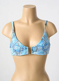 Haut de maillot de bain stretch haut soutien-gorge balconnet bleu CYELL femme